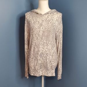 SOCIALITE Light Grey Snakeskin Print Hoodie XS NWT